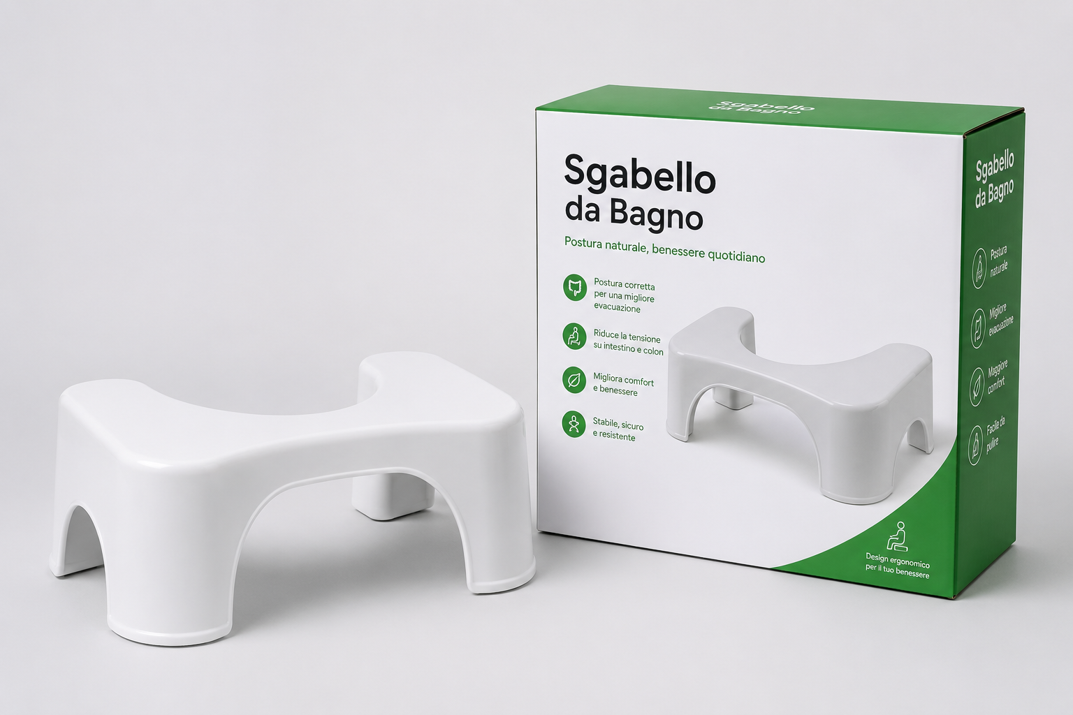 NaturaStep – sgabello da bagno con confezione